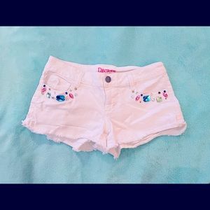 White jean shorts